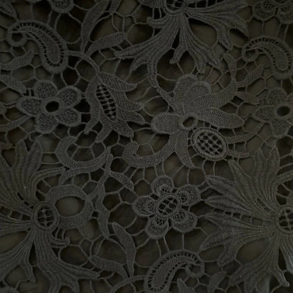 Banana Republic Black Crochet Mini Skirt Sz 2P Lace Floral Overlay Formal Skirt - Picture 5 of 6